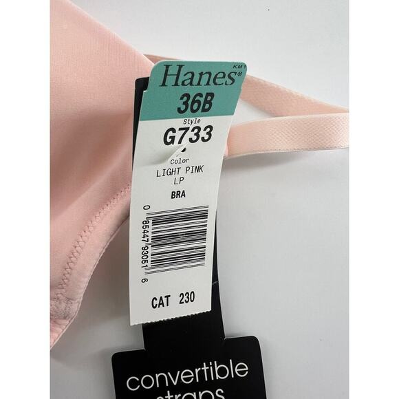 3x Hanes Bras Black Pink White Size 36B Body Creations Convertible Straps New - Picture 6 of 9